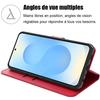 Coque de protection - BOOLING - Samsung Galaxy S25 - Effet Cuir - Rouge - 2 Verres Trempés