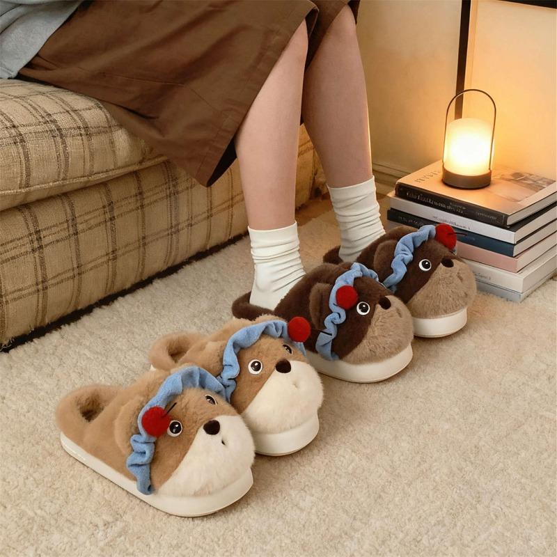 Indoor Personalized Soft and Cute Cotton Slippers for Women, Warm, Comfortable and Adorable Furry Shoes