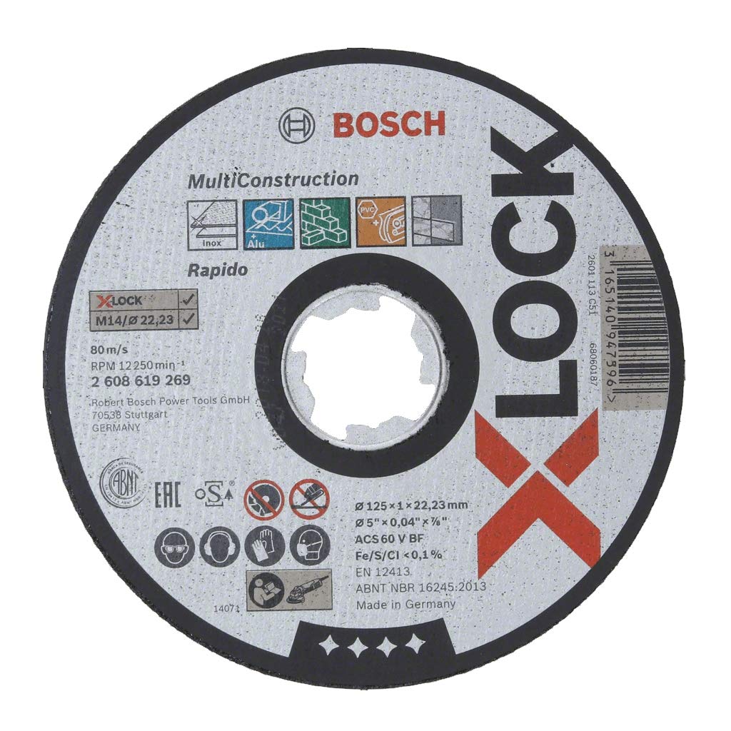 Bosch Cutting Wheel 25 2608619269 X-LOCK 125x1.0 Multi-purpose, pieces,