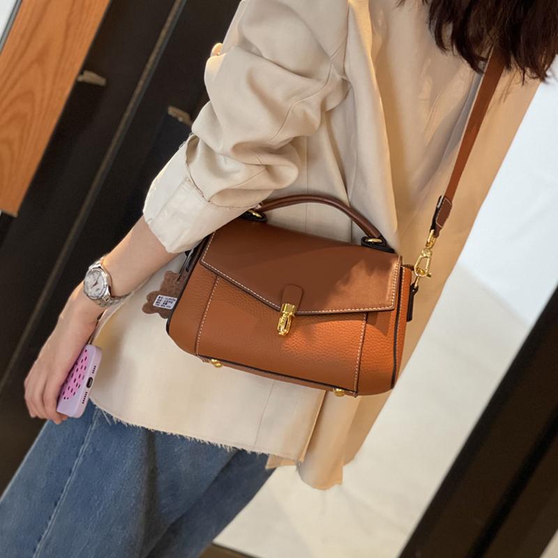 Women's Natural Cow Leather Shoulder Bags Female High Quality Messenger Crossbody Bag Ladies Fashi First Layer Cowhide Handbag