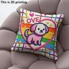 Rainbow Love Cute Puppy Throw Pillow Covers Pattern Cushion Cover Suitable For Sofa Bedroom Car Pillow Cover