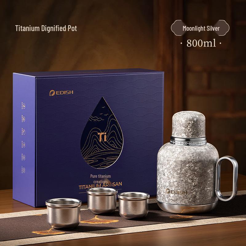 High-End Double-Layer Pure Titanium Insulated Stew Pot with Magnetic Suction and Large Capacity 800ml