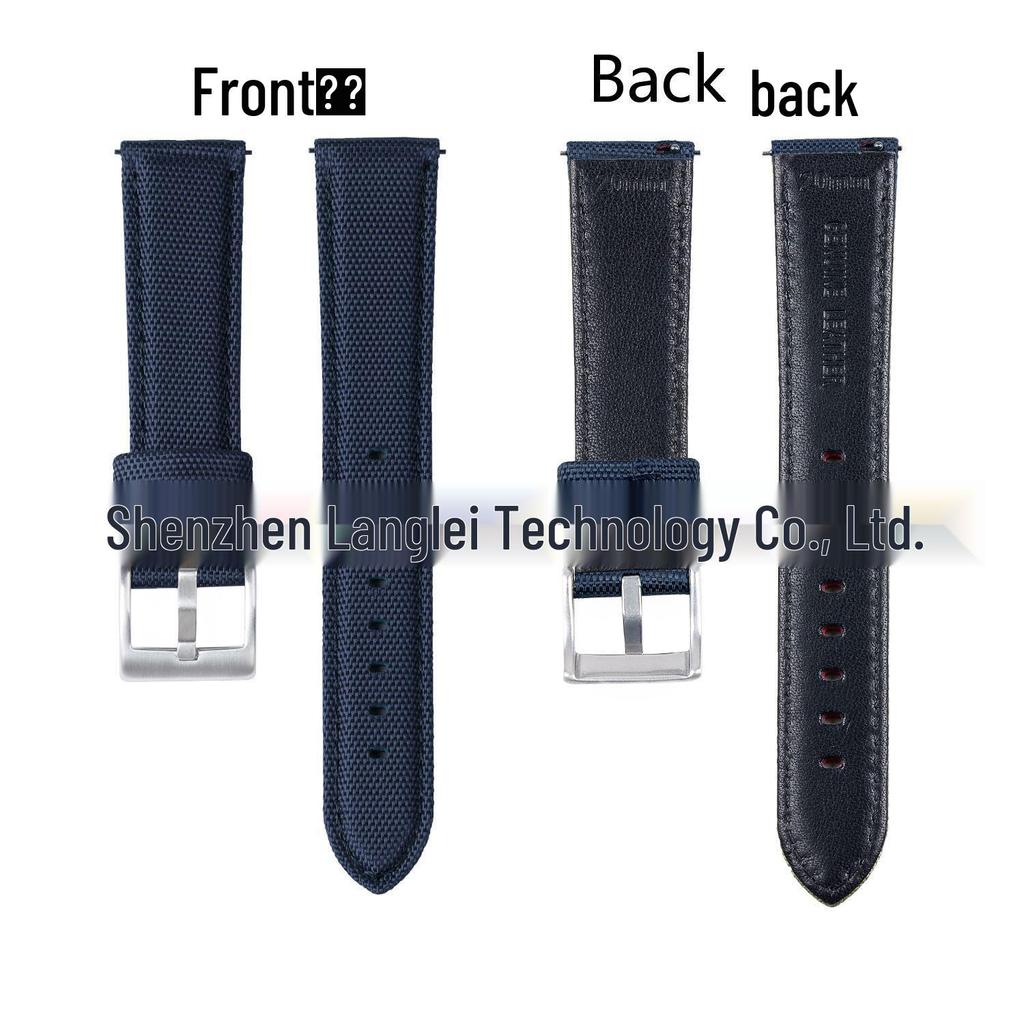 Quick Release Nylon Watch Strap with Leather Inner Layer, Available In 20mm & 22mm for Smartwatches
