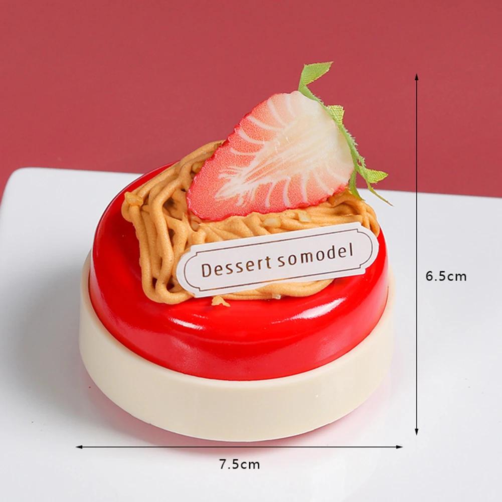 1PC Artificial Fruit Cake Biscuit Fake Food Decoration Photography Pro Food Simulation Cake Model Tea Table Decoration