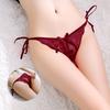 Erotic Female Panties Crotchless Women's Lingerie Bowknot Underwear for Women Ladies Sexy Lace Thong Temptation Sheer