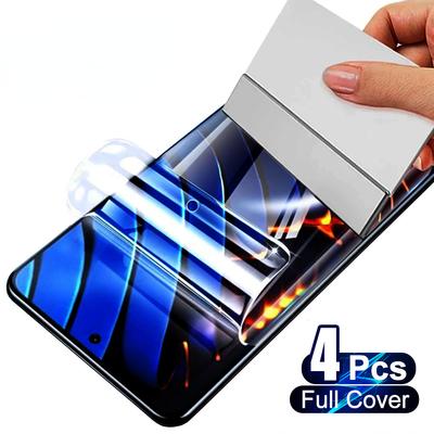 4 ks Ochranná fólia Hydrogélová fólia Pre Xiaomi Poco M3 M4 F5 Pro Plné krytie Pre Poco M5 M5s Ochranná fólia Nie sklo