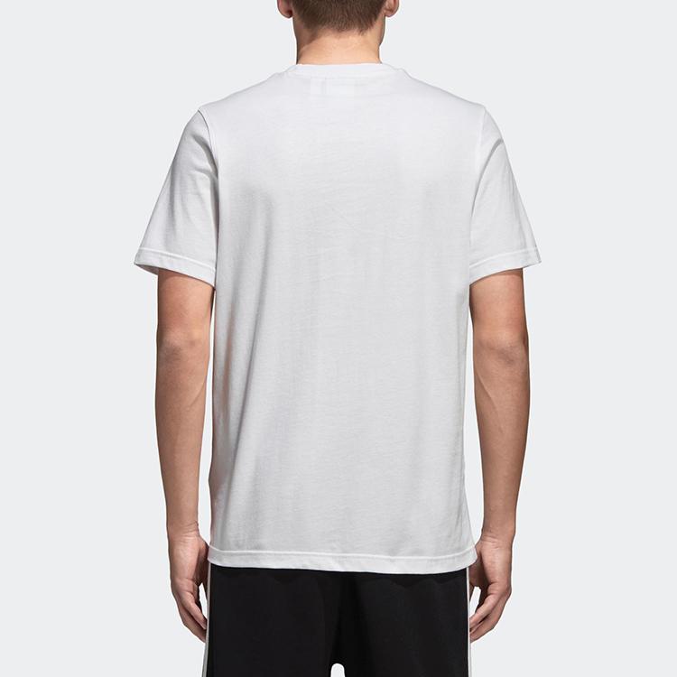 Adidas Originals Clover Letter Print Short Sleeve T-Shirt, Men Breathable Daily Sports Casual Tops White CW0710