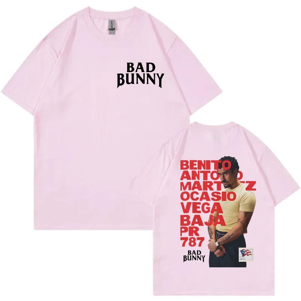 Rapper Bad Bunny Merch T Shirt Fashion Hip Hop Vintage Short Sleeve Tshirts Men Women Clothing Casual Cotton Tshirt Streetwear