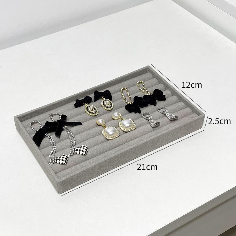 Jewelry Organizer Tray Stackable Velvet Jewelry Trays Drawer Inserts Earring Organizer Case For Women Jewelry Storage Display