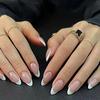 Minimalist Almond White Press-On Nails - French European Style, Removable Manicure Stickers