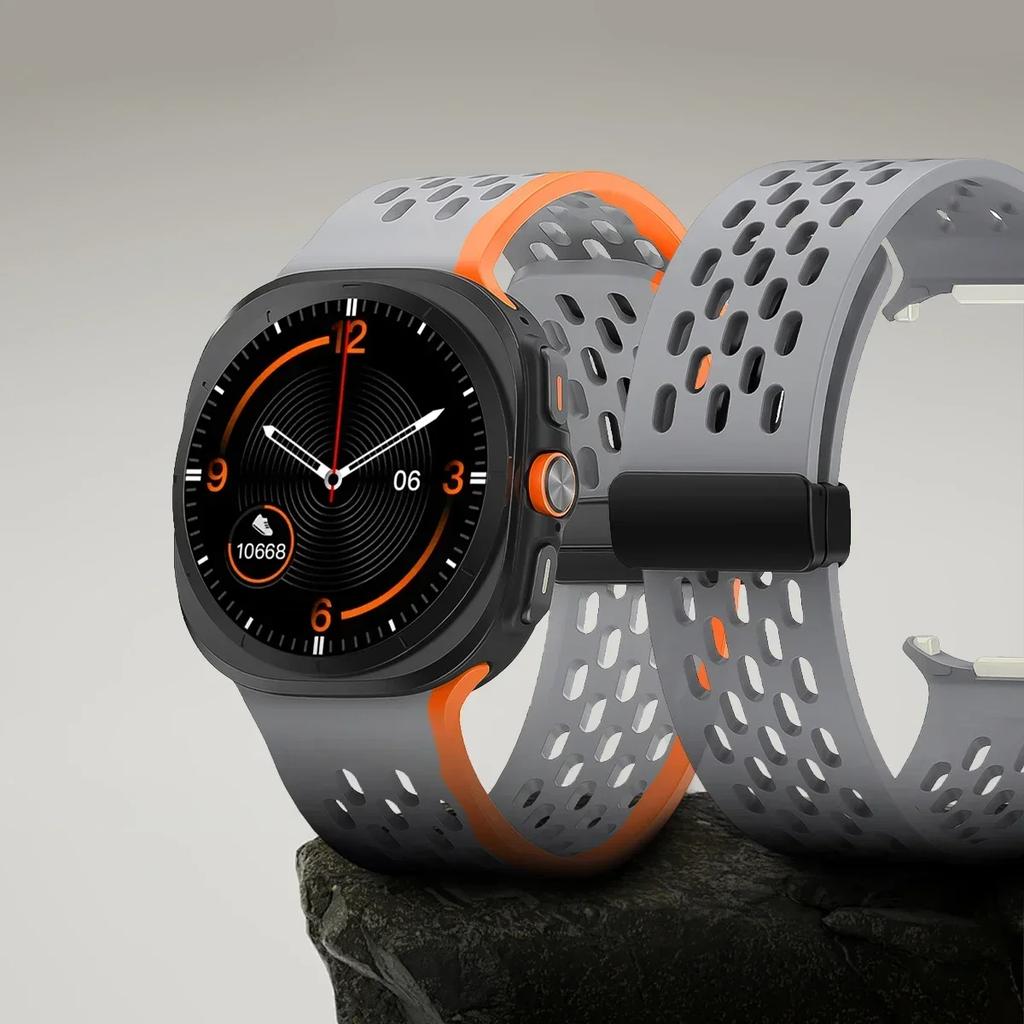 Magnetic Silicone Strap for Samsung Galaxy Watch Ultra 47mm No Gaps Sport Band Correa Bracelet For Galaxy Ultra 47 Mm Watchband