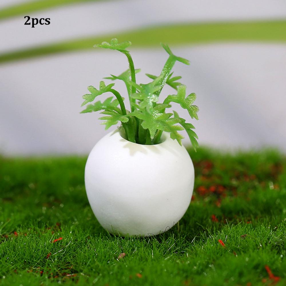 2pcs Plastic Dollhouse Miniature Plant 1:12 Succulent Plant  Miniature Dollhouse Decorations 1