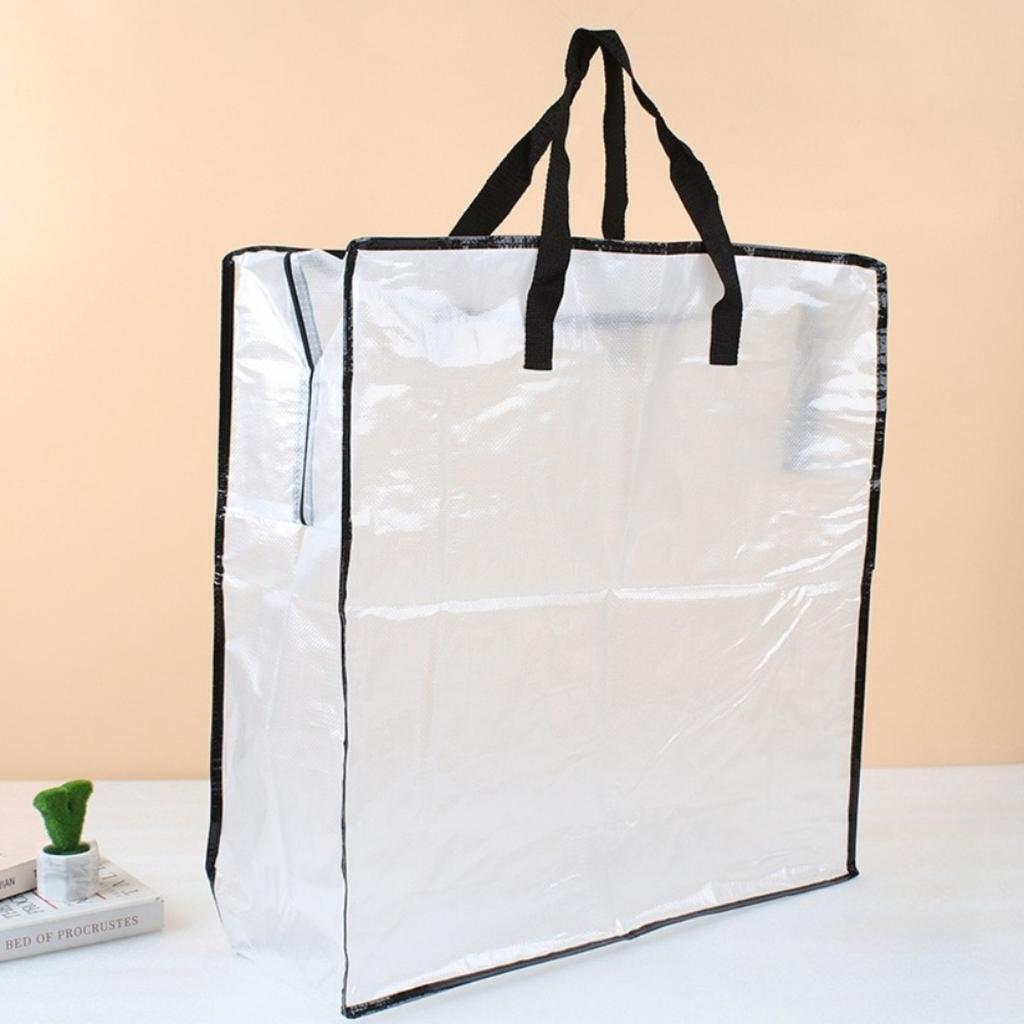Waterproof Heavy Duty Storage Bags Large Size Clear Zipper Laundry Bags for Home Organization Travel Clothes Storage Reusable