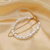 Niche Design Titanium Steel Jewelry Does Not Fade, Fashionable Light Luxury Double-Layer Ot Buckle Pearl Bracelet Women