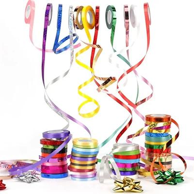 10Meter/Rolls 5mm Balloon Ribbon Party Birthday Wedding Accessorie Laser  Chain Satin Ribbons Crafts DIY  Decoration 5pcs