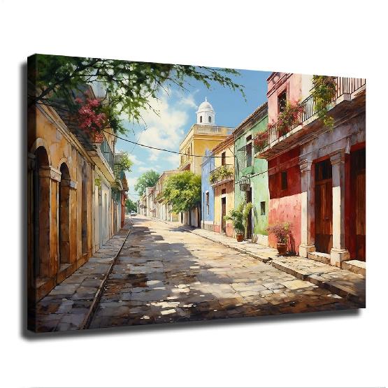 ELdtec City Dominican Republic - Santo Domingo Art Palace Oil Painting Poster Modern Canvas Wall Art Decor Aesthetic Poster Home Living Room Bedroom