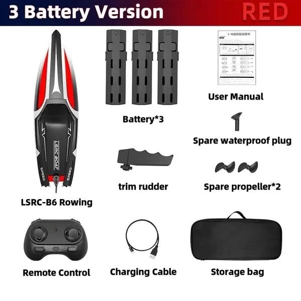 2.4G High-speed Remote Control Boat Children's Boat Racing Toys Waterproof Rechargeable Boat