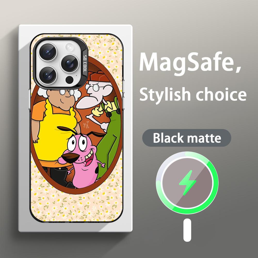 

Cowardly dog cute classic cartoon poster Phone Case Magnetic IMD Colorful Silver case for iPhone 17 16 15 14 13 12 Pro Max iPhone 16 Pro