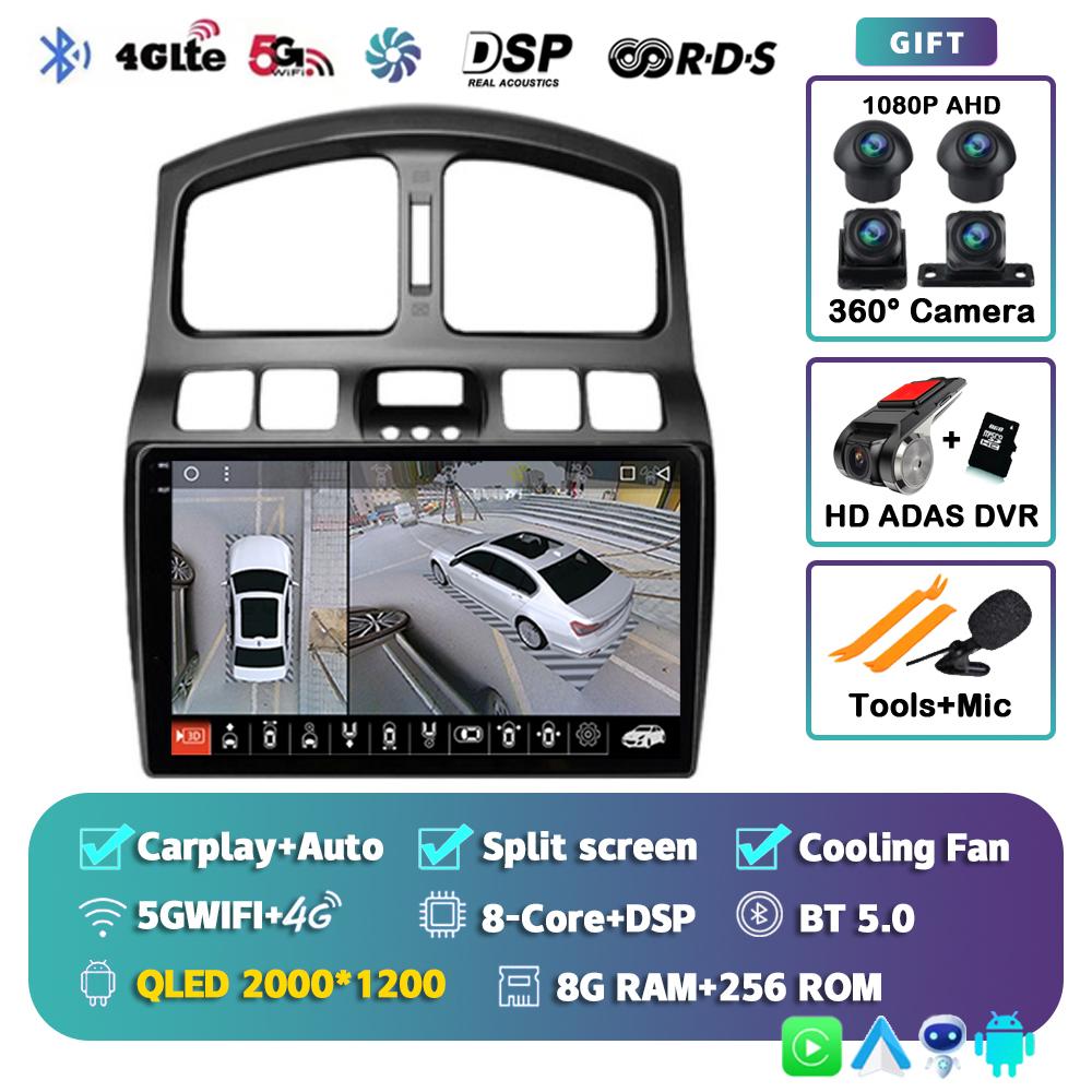 Android 14 Carplay Auto Car Radio For Hyundai Classic Santa Fe 2005 2006-2015 GPS Multimedia Video Player Head Unit 2Din Stereo