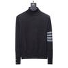 TB BROWIN High-Neck Sweater: Unisex Wool, Four-Bar, British Style