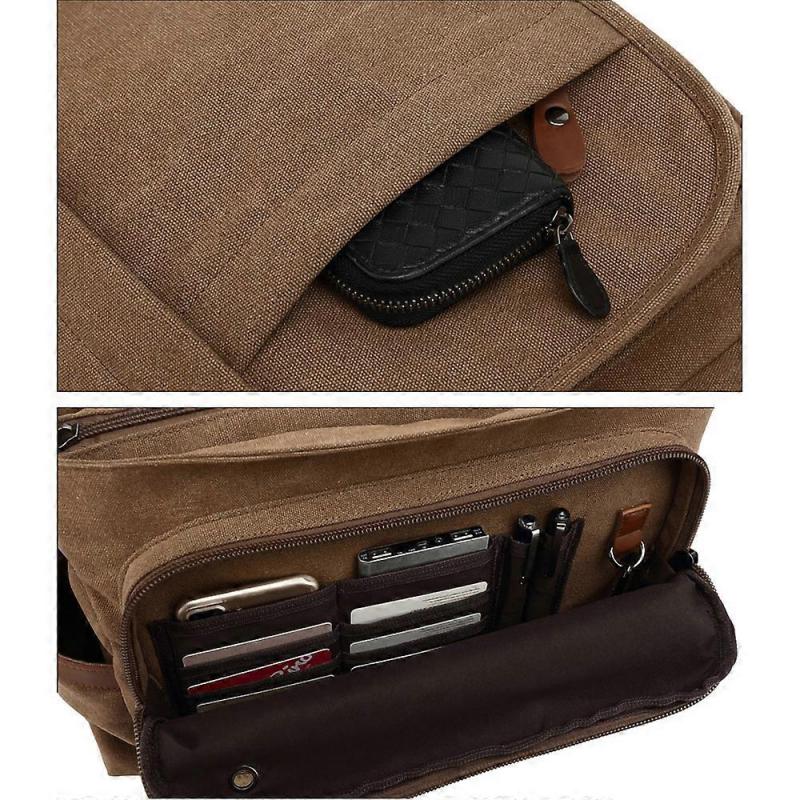 Axelremsväska i canvas / laptopväska 15,6 tum för arbete