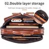 LAOSHIZI Genuine Leather Men's Shoulder Bag Vintage Male Messenger Bags Men Business Crossbody Bag