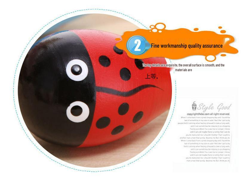20cm Wooden Baby Grasping Maraca: Educational Sound Toy & Hand-Shaking Instrument for Grasping Training.