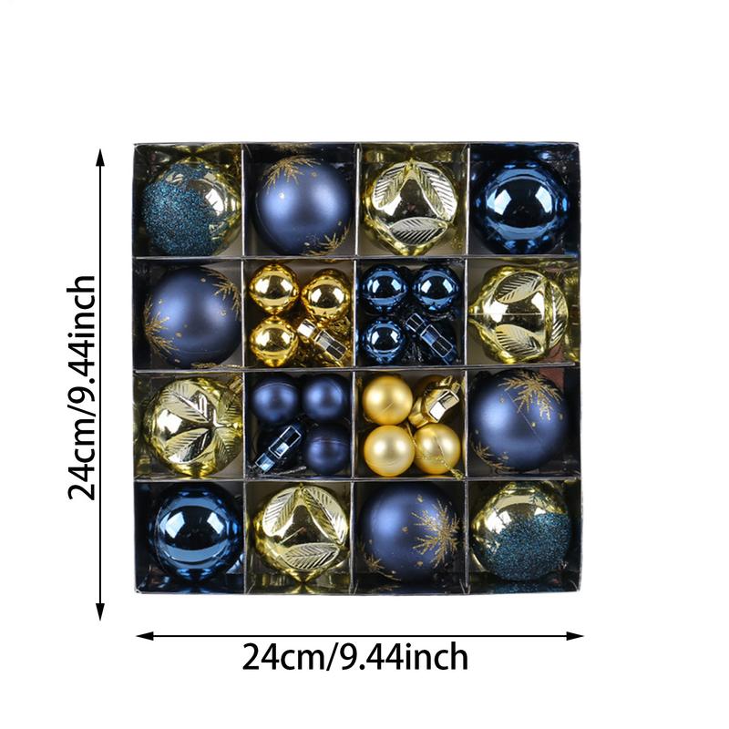 Christmas Ornaments Set 44 Pieces Shatterproof Balls Ornaments Seasonal Pendants For Home Apartment Retail Store Balcony Living