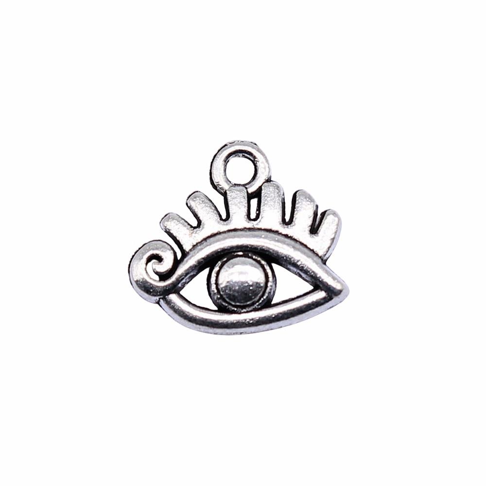 

20шт подвески для глаз античное серебро цвет цинковый сплав 12х13мм