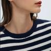 French Retro Striped Wool Knit Dress - Slimming, Warm, Knee-Length for Women