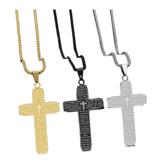 Unisex Lightweight Necklace Letter Carved Pendant Necklace Exquisite Design Non-Fading Electroplated Charm Necklace