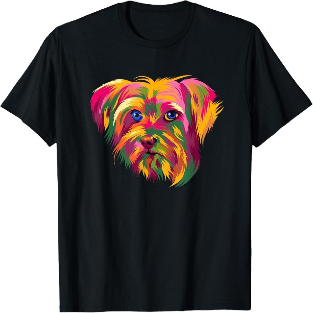 Colorful Pop Art Yorkshire Terrier Portrait Yorkie Lover Men Women Kids T-Shirt