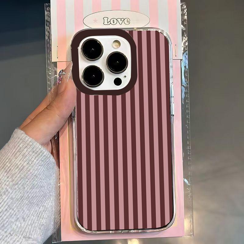 Stylish Striped Aesthetic Phone Case for iPhone 17 16 15 14 13 12 11 Pro Max XS X 7 8 Plus SE  16E Creative Soft Clear Cover