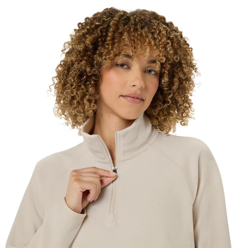 Training Wear ASICS Refined Texture Fleece Half Zip Long Sleeve Top Oatmeal Size L