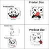 4Pcs Cartoon Face Trash Can Stickers Self-Adhesive Waterproof Pvc Glossy Finish For Wall, Toilet, Refrigerator Indoor Outdoor