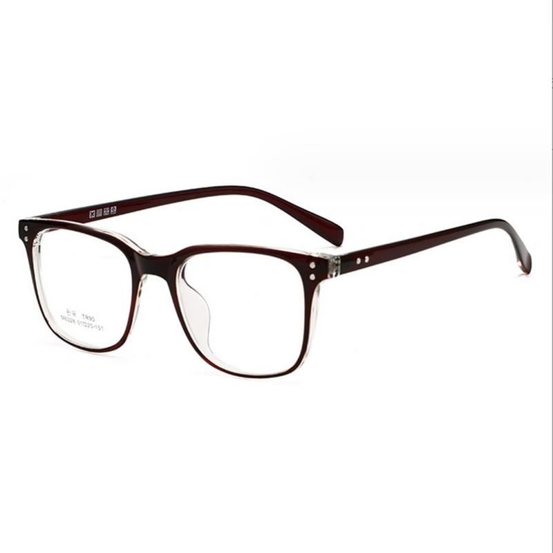 Rivet Big Square Myopic Glasses Women Men TR90 Frame Minus Lens Prescription Spectacle Diopter 0 -0.5 -0.75 -1.0 To -6.0