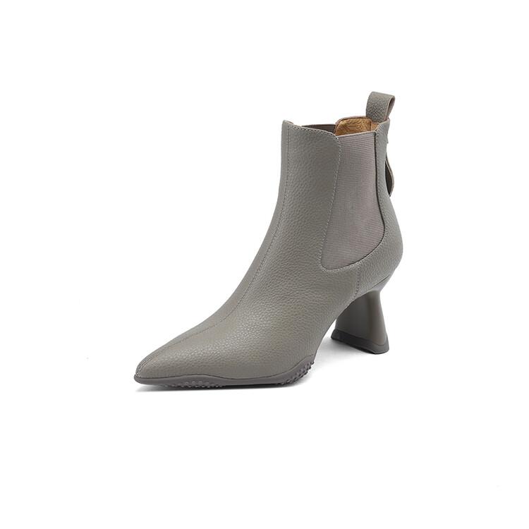 

Модные Новые Осенне-Зимние Женские Ботинки Кожаные Короткие Ботинки Модные Ботинки с Острым Носком для Женщин Высокие Каблуки Женская Обувь Ботинки Челси 40