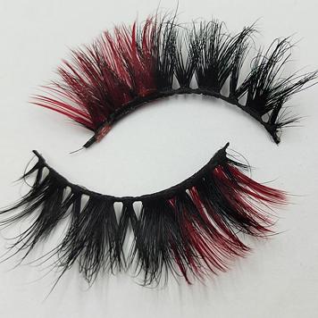 1 Pair Fluffy 25MM Mink Eyelashes Colored Lashes Bulk Wholesale Pink White Red Blue 5D Mink Lashes Supplies Makeup Tools