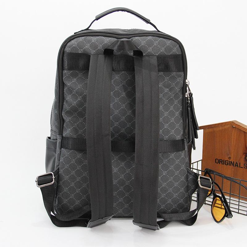 Trendy Korean Plaid Large-Capacity Backpack for Men & Students