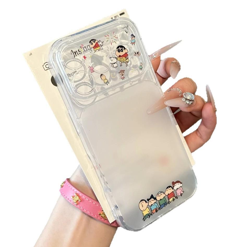 Cute little new partner for Apple 17Promax large window phone case iPhone16 cartoon 15/14/13