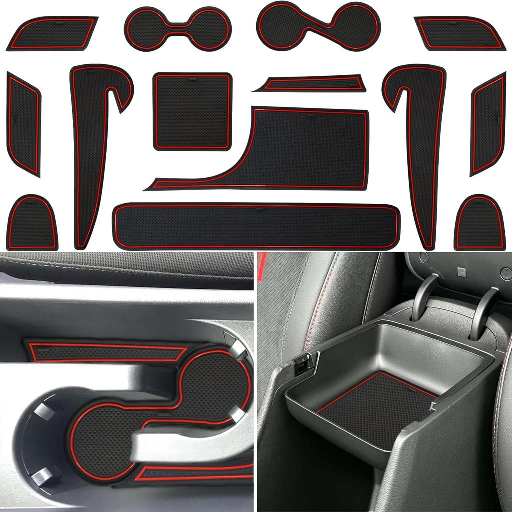 Center Console Liner for Hyundai Kona Accessories (SEL Convenience, N-line, Limited) 2024 2025, Cup Holder Mat, Non-Slip Dust Interior, Rubber