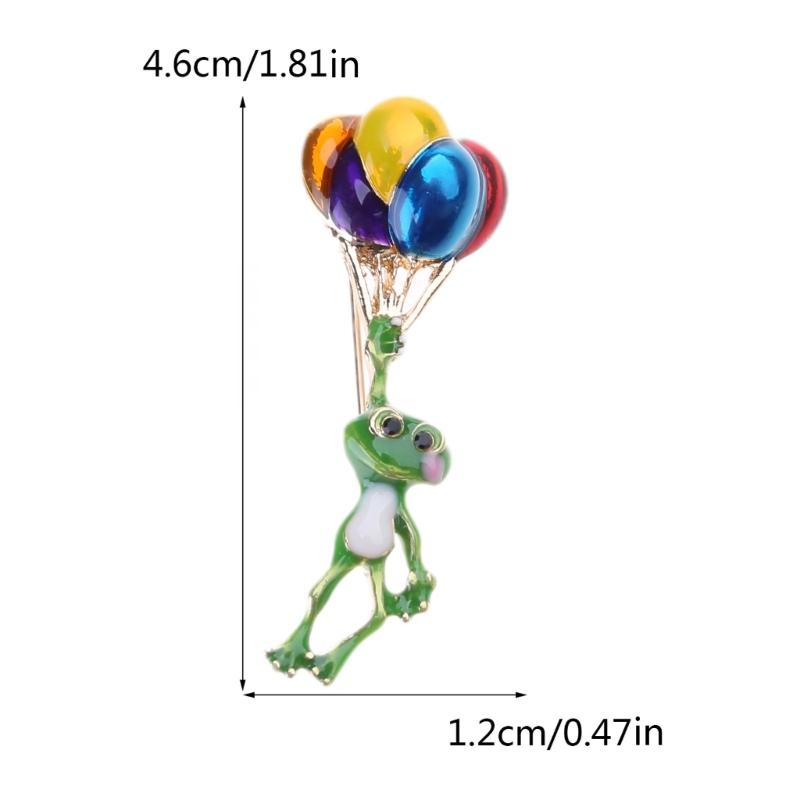 Cute and Funny Frog Hot Air Balloon Pin Style Frog Brooch Pin Lapel Pin Brooch for Any Occasion Animal Brooch Pin