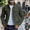 Men's Spring Autumn New Style American Workwear Solid Color Minimalist Casual Versatile Loose Collared Corduroy Jacket Coat