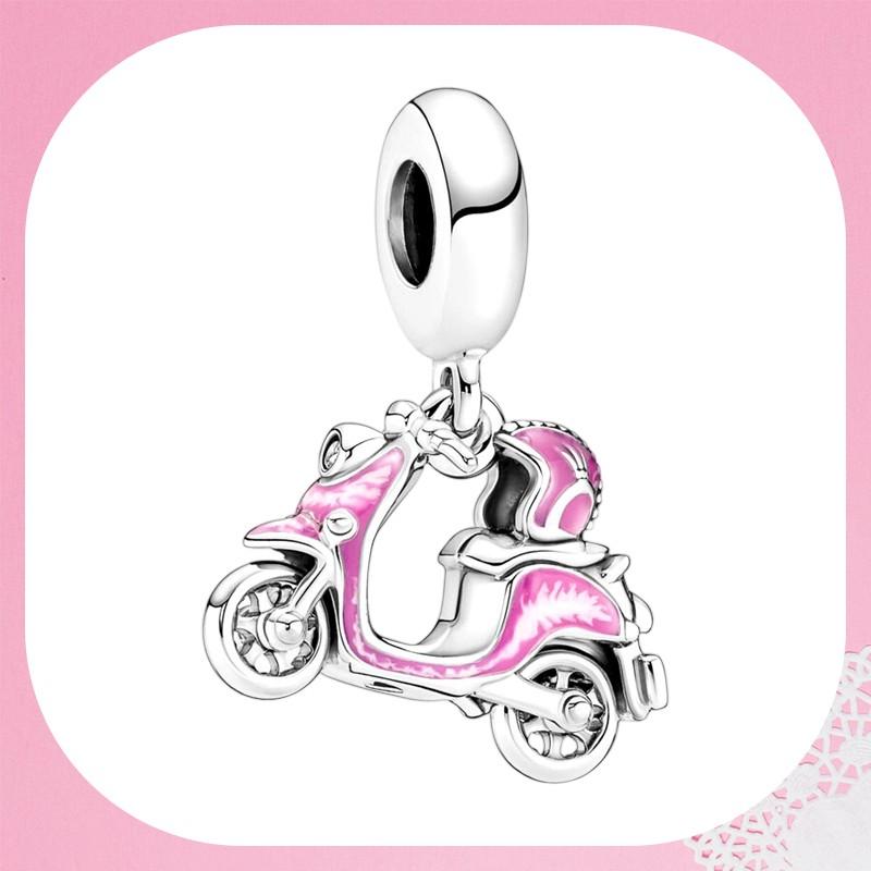 Auto Elettrica Camper Van Scooter Rosa Bicicletta Jeep Moto Ciondoli Perline Adatti a Braccialetti Originali Accessori Gioielli Fai da Te