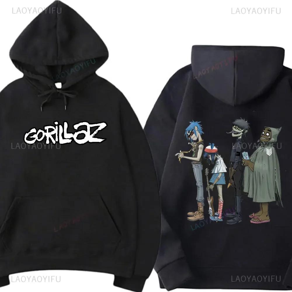 Mode Gorillaz Rockband Bedruckter Hoodie Hoodie Herren Streetwear Harajuku Unisex Kleidung Pullover Neu bei Hoodies & Sweatshirts