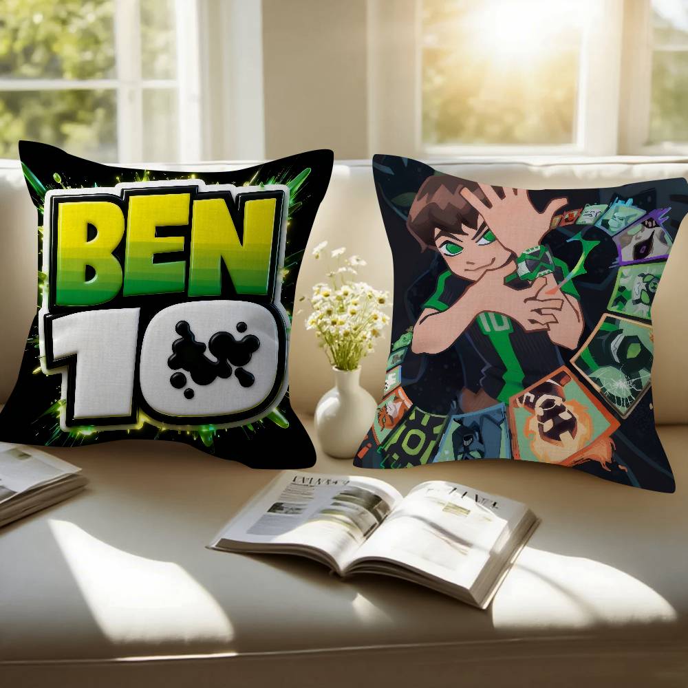 American C-Cartoon B-Ben 10 Cute Cushion Cover Inches Farmhouse Decor Home Throw Pillow Covers For Couch Decorations