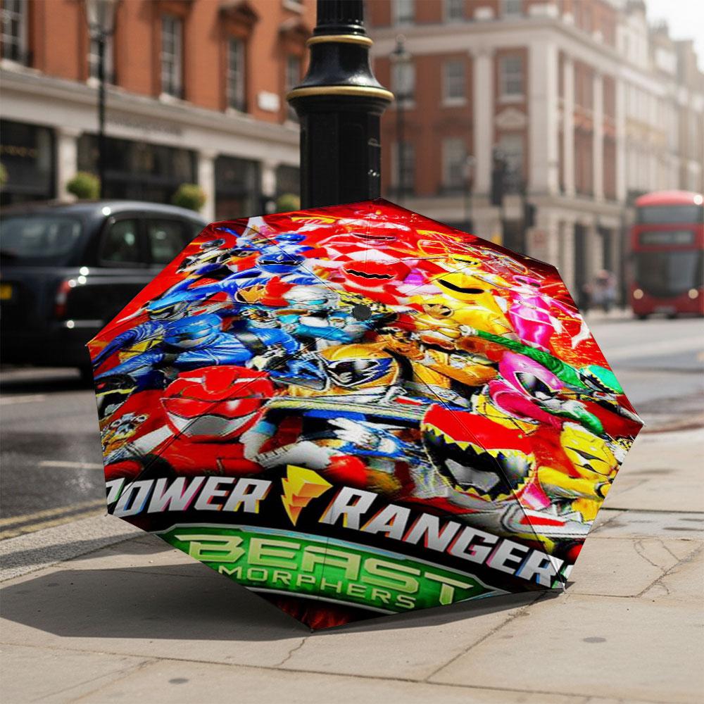 Superhero Power Rangers Umbrella Manual Open Close Umbrella Anti-UV Sun Rain Dual Use Umbrella