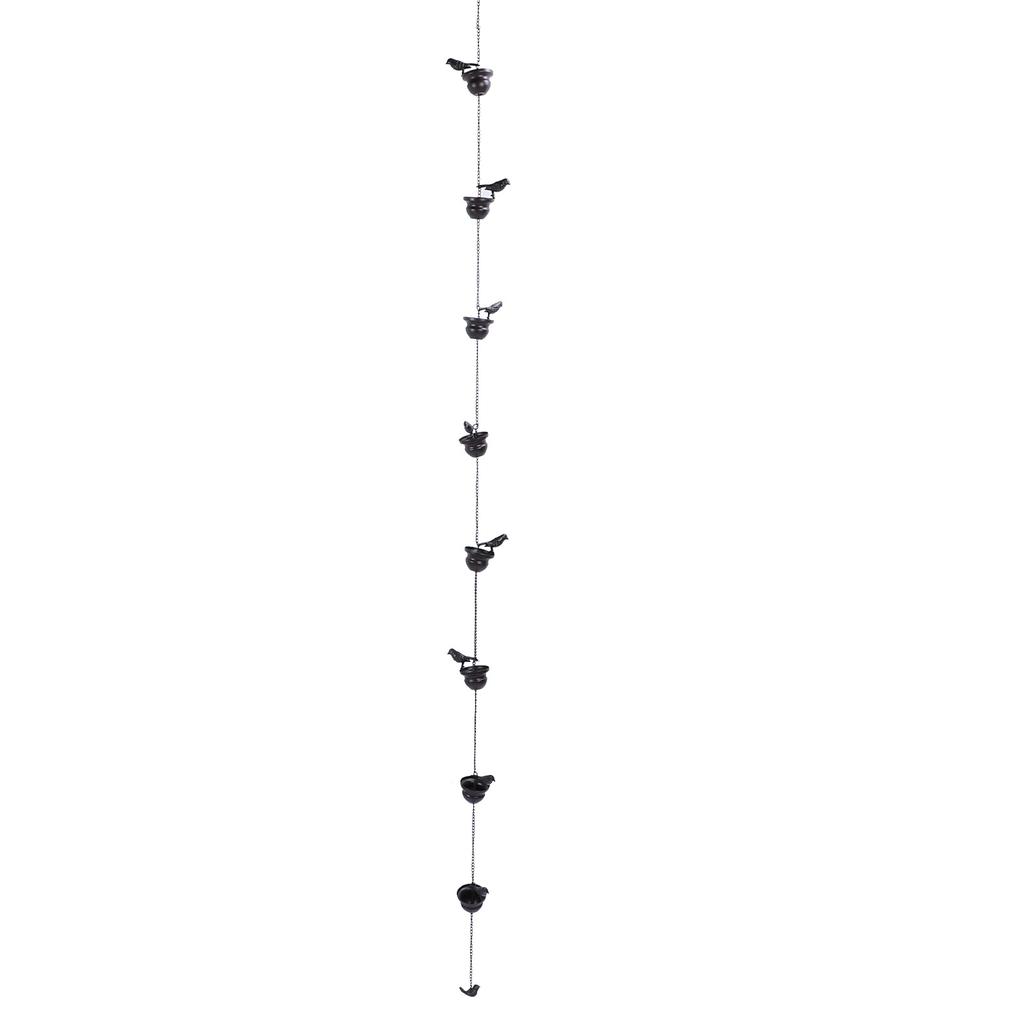 Birds Rain Chain Iron Effective Drainage Crisp Sound Birds On Cups Rain Chain for Downspout Gutters