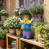 Highland Cow Figurine, Hand Painted Colorful Scottish Resin Statue, Cute Farm Animal Sculpture for Indoor Outdoor Home Garden Shelf Decor