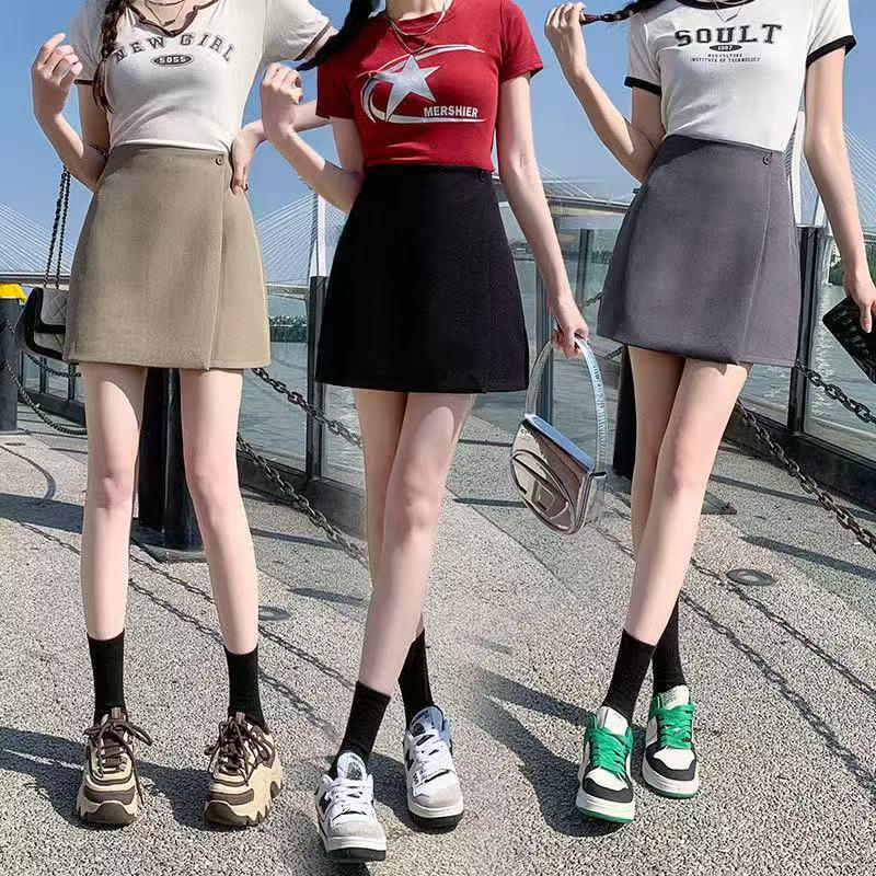 2025 High Waist A-Line Professional Casual Irregular Short Skirt